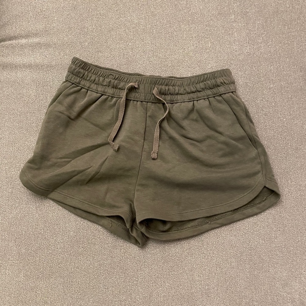 H&M Basics Olive Green Sweat Shorts